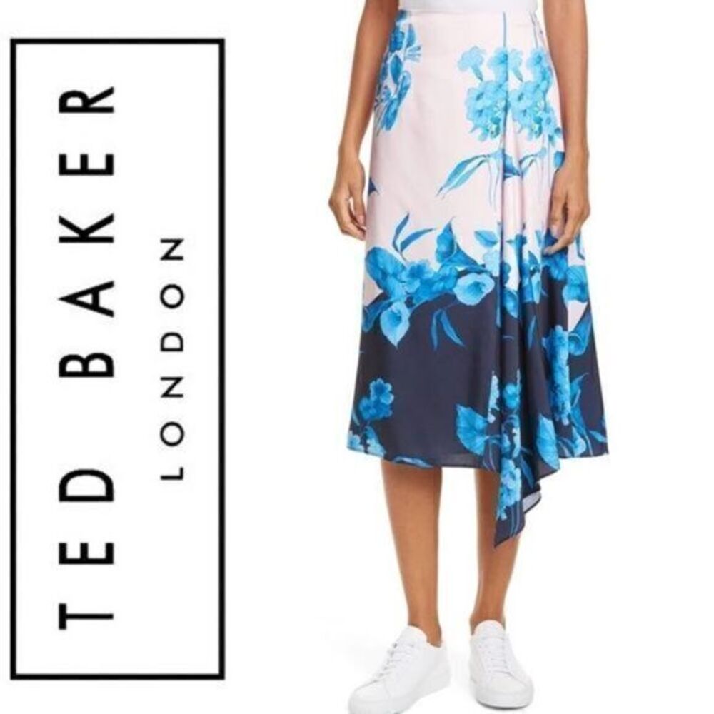 TED BAKER Nemea Fantasia Floral Asymmetrical Skirt  US 6